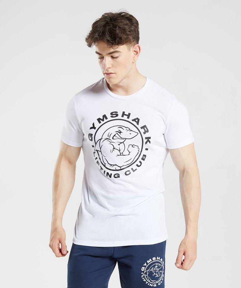 Gymshark Legacy T-Shirts Férfi Fehér  Hungary |  UONDB-6312