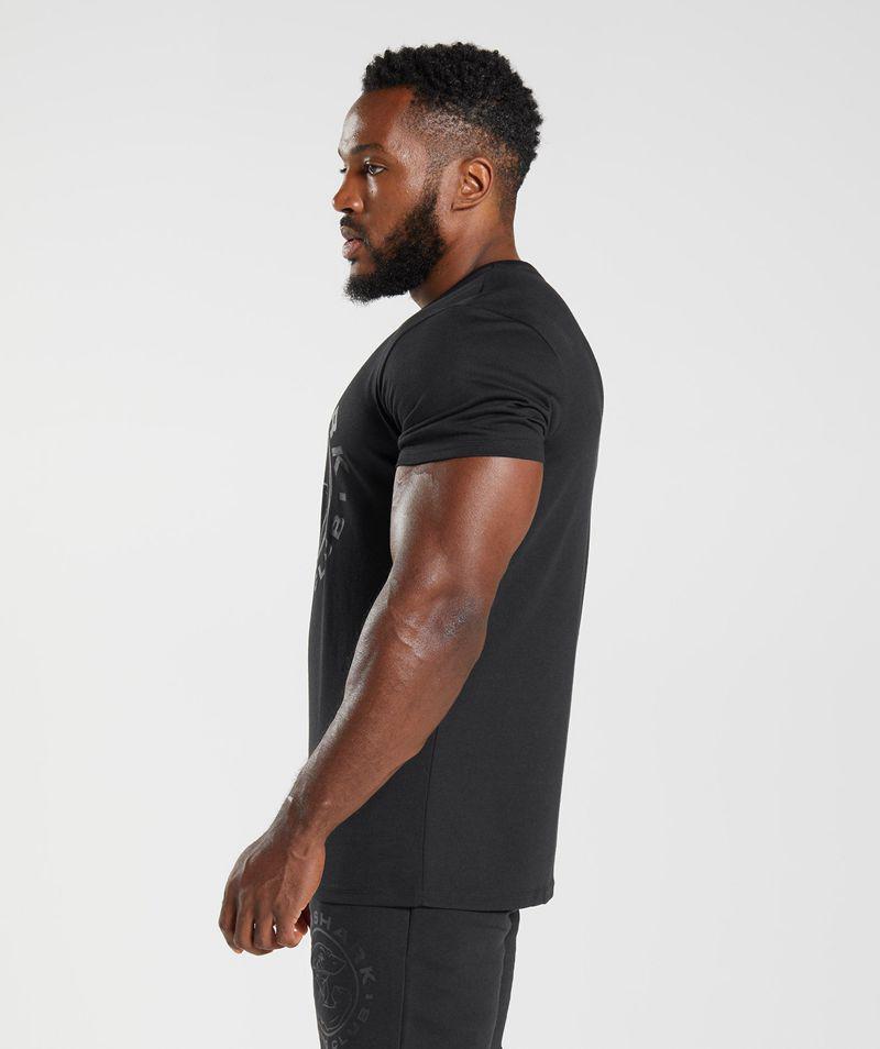 Gymshark Legacy T-Shirts Férfi Fekete  Hungary |  ZUFXG-0589