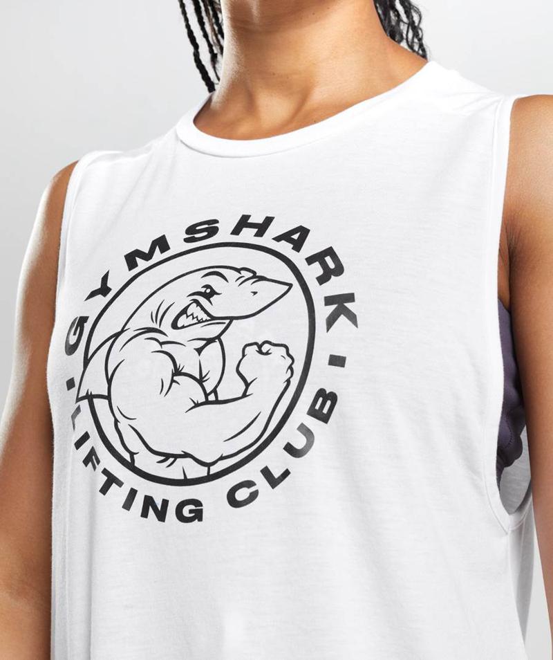 Gymshark Legacy Ujjatlan Póló Női Fehér  Hungary |  TYEUA-5034