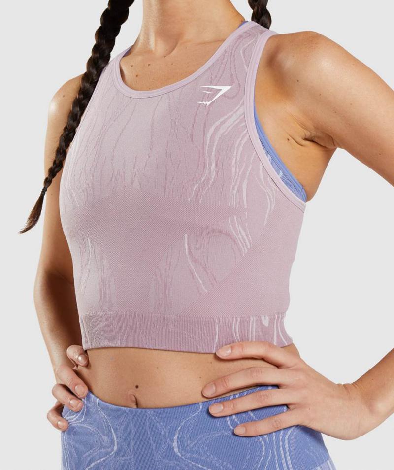 Gymshark Mercury Seamless Crop Ujjatlan Póló Női Világos Lila  Hungary |  KQOLG-4035