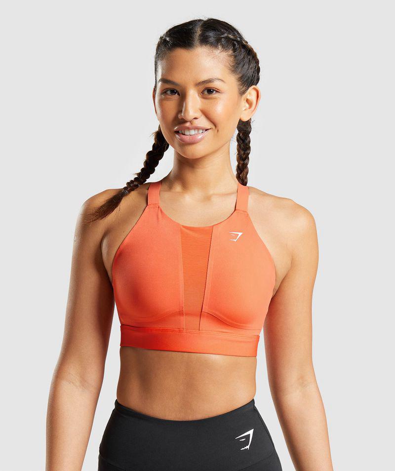 Gymshark Mesh Neckline 2.0 Sportmelltartó Női Narancssárga  Hungary |  BZURY-7986