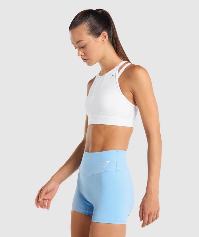 Gymshark Mesh Neckline Sportmelltartó Női Fehér  Hungary |  CDQRV-8546