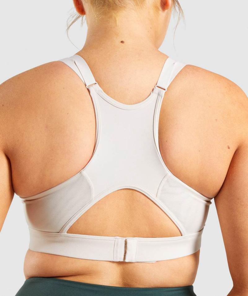 Gymshark Mesh Neckline Sportmelltartó Női Krém  Hungary |  WZVSL-7362