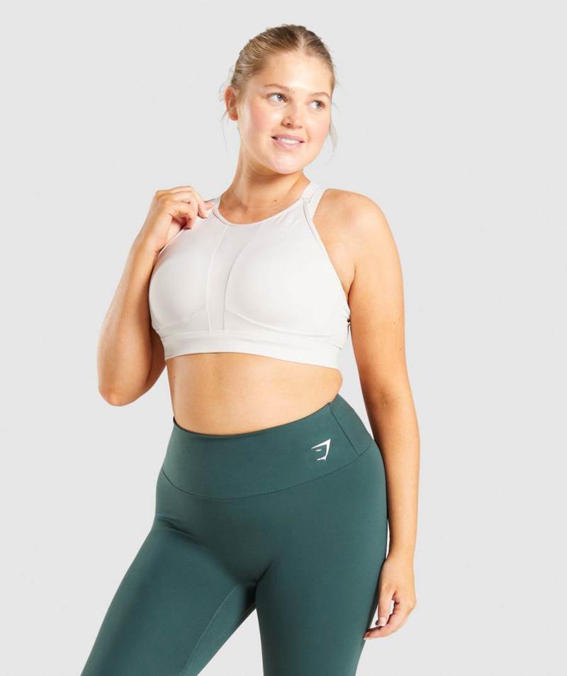 Gymshark Mesh Neckline Sportmelltartó Női Krém  Hungary |  WZVSL-7362