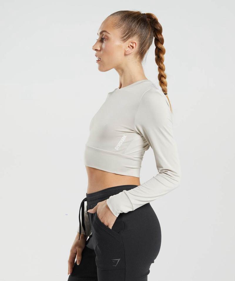 Gymshark Pause Open Back Long Sleeve Vágott Felsők Női Szürke  Hungary |  JDQEO-6297