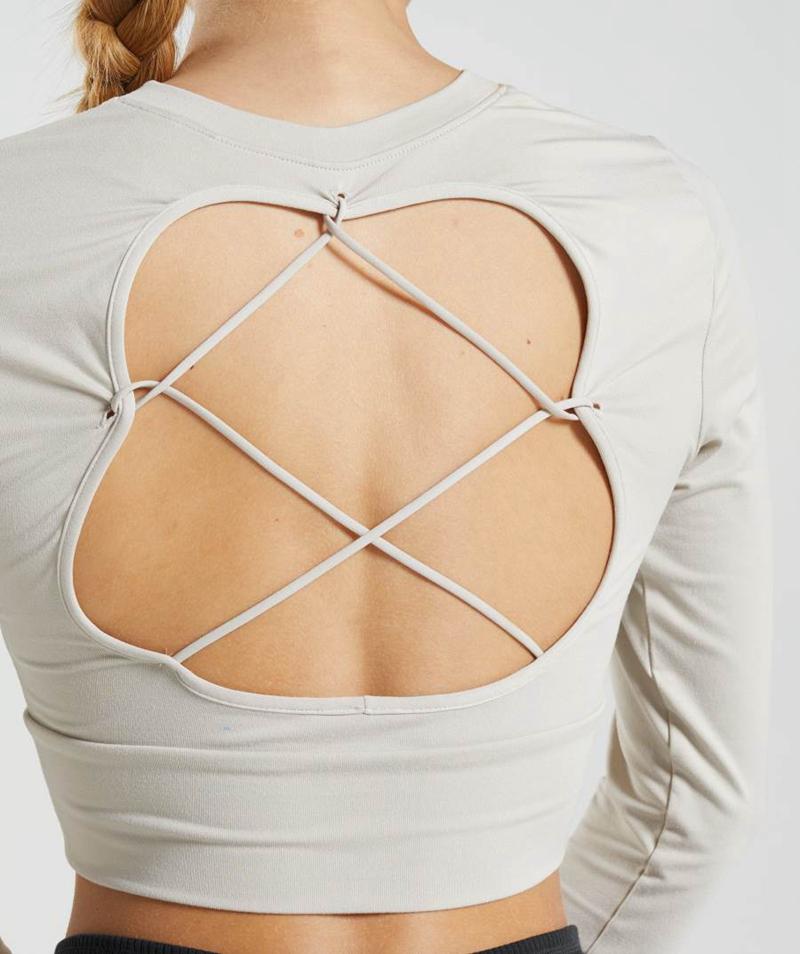 Gymshark Pause Open Back Long Sleeve Vágott Felsők Női Szürke  Hungary |  JDQEO-6297