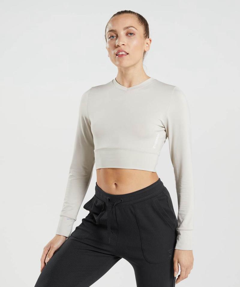 Gymshark Pause Open Back Long Sleeve Vágott Felsők Női Szürke  Hungary |  JDQEO-6297