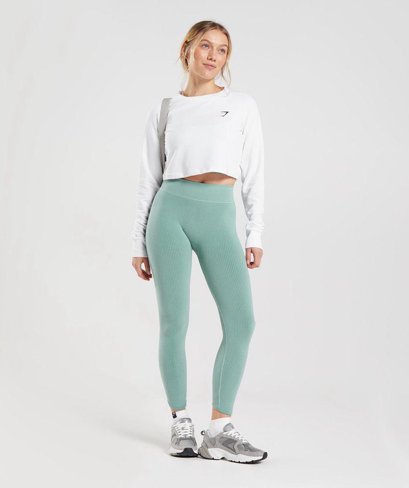 Gymshark Pause Seamless Leggings Női Türkiz  Hungary |  HTQNK-7549