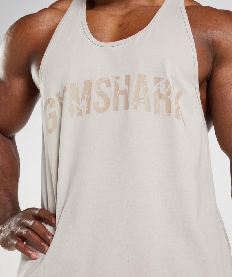 Gymshark Power Stringer Ujjatlan Póló Férfi Szürke  Hungary |  DGOME-2875