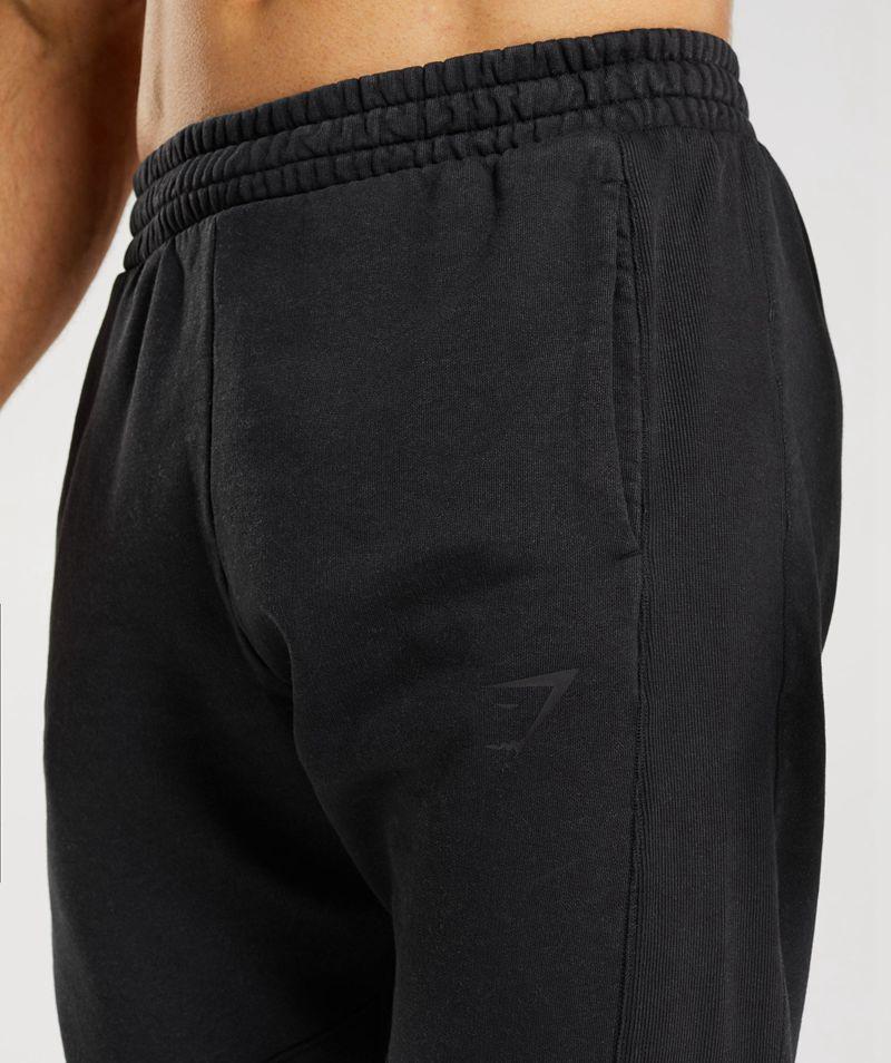 Gymshark Power Washed Jogger Nadrág Férfi Fekete  Hungary |  QZNSL-5314