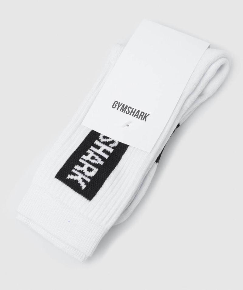 Gymshark Premium Logo Crew (1pk) Zokni Accessories Fehér  Hungary |  LPMGZ-2374