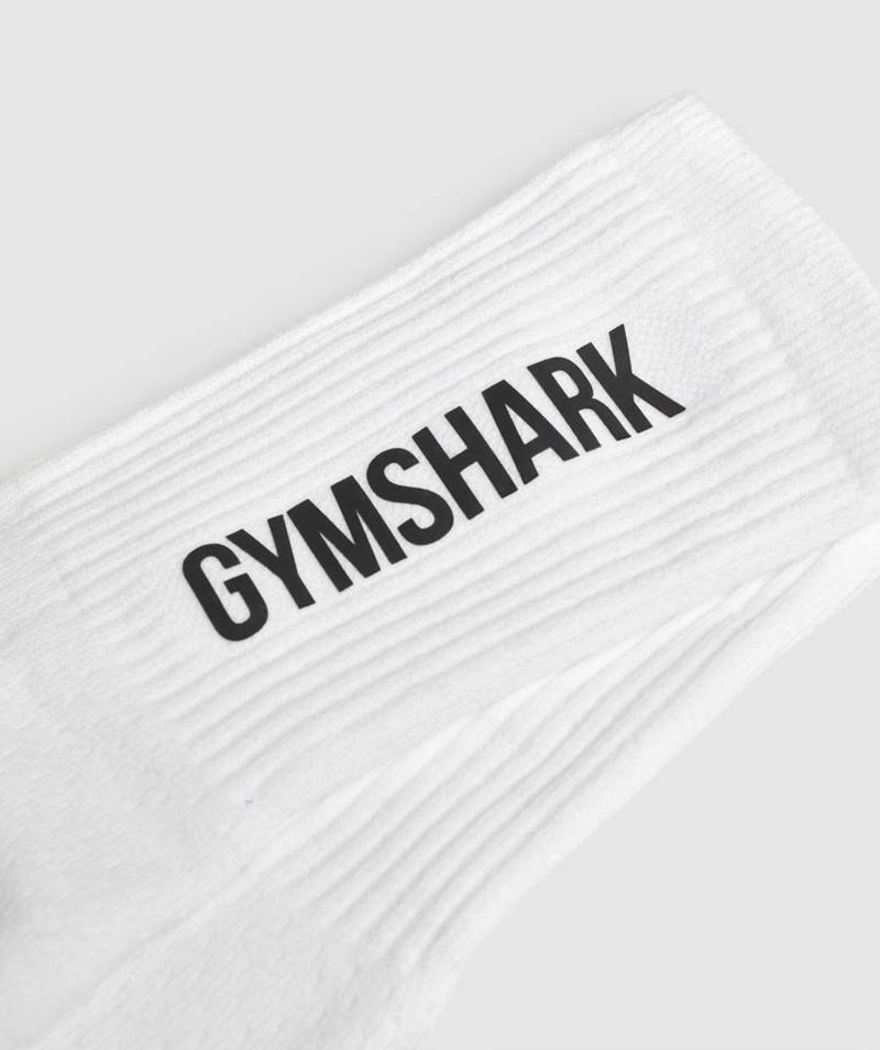 Gymshark Premium Logo Crew Zokni Accessories Fehér  Hungary |  GUPTF-1542