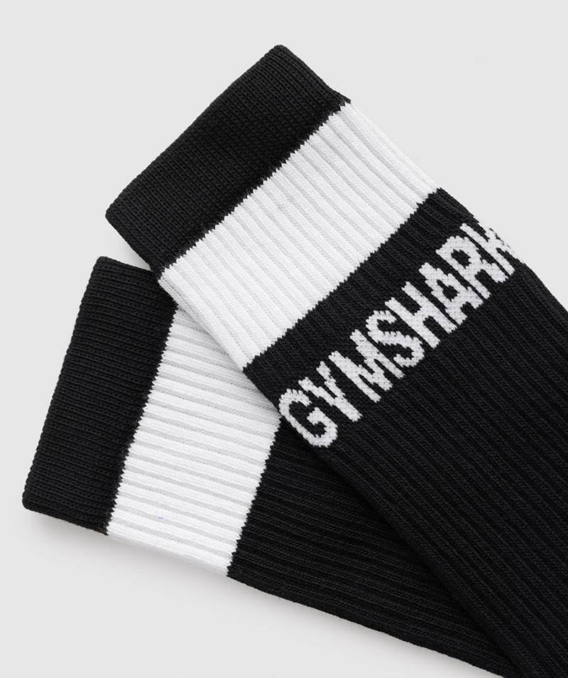 Gymshark Premium Logo Crew Zokni Accessories Fekete  Hungary |  SHXBA-9054