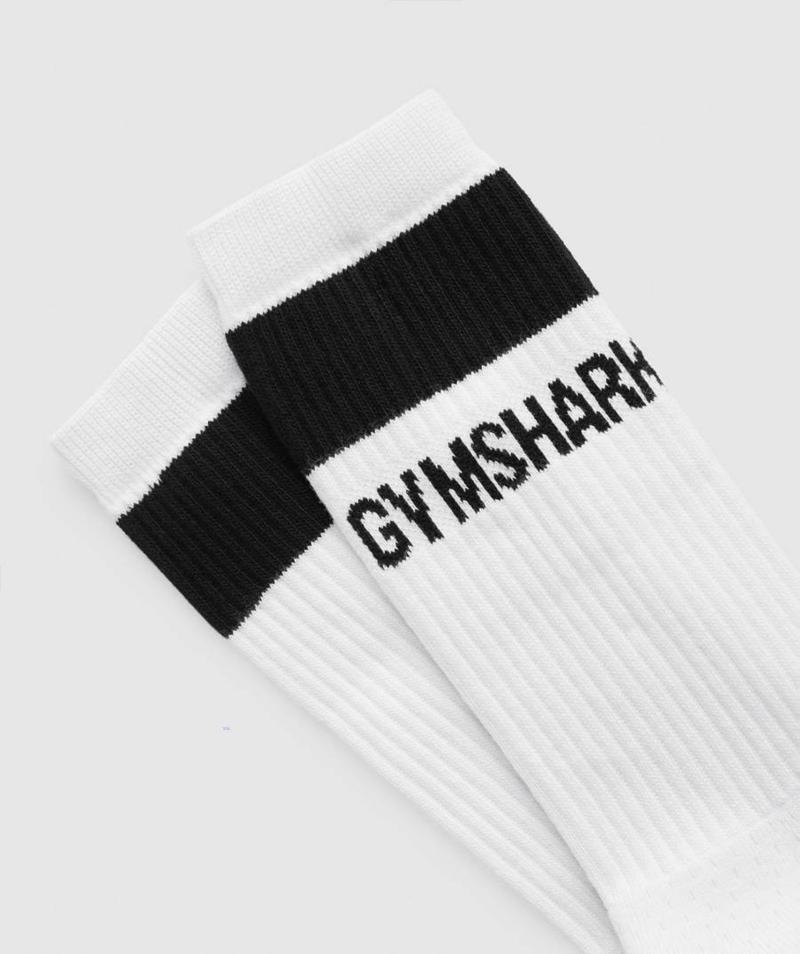 Gymshark Premium Logo Crew Zokni Accessories Fehér  Hungary |  XLVOY-5740