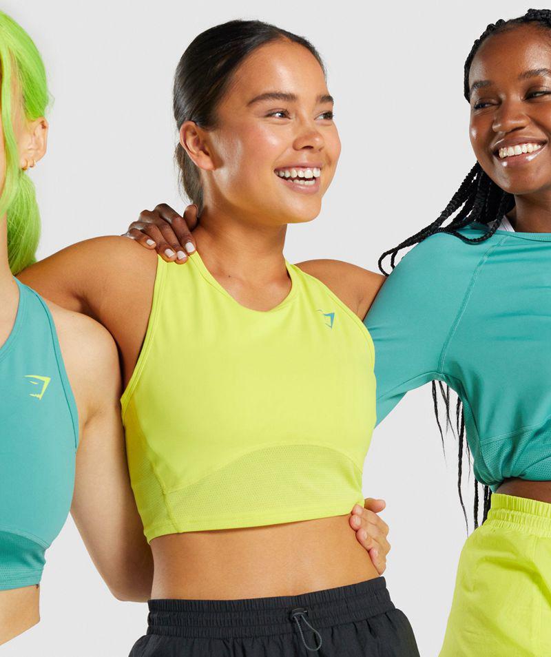 Gymshark Pulse Crop Ujjatlan Póló Női Sárga  Hungary |  QJZTN-9586