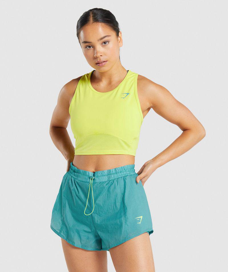 Gymshark Pulse Crop Ujjatlan Póló Női Sárga  Hungary |  QJZTN-9586