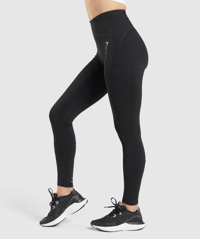 Gymshark Pulse Mesh Leggings Női Fekete  Hungary |  MVKLE-4169