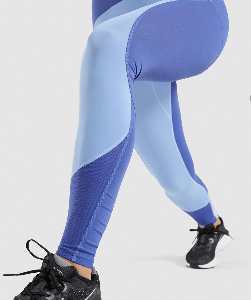 Gymshark Pulse Mesh Leggings Női Kék  Hungary |  DPTCN-0328