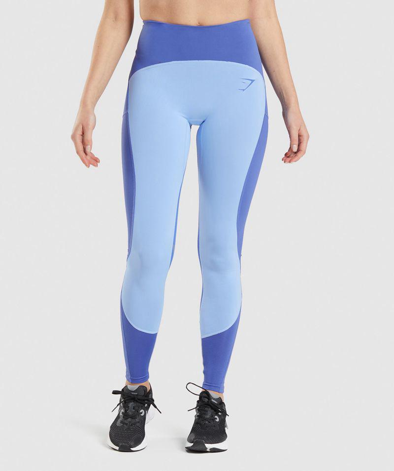 Gymshark Pulse Mesh Leggings Női Kék  Hungary |  DPTCN-0328