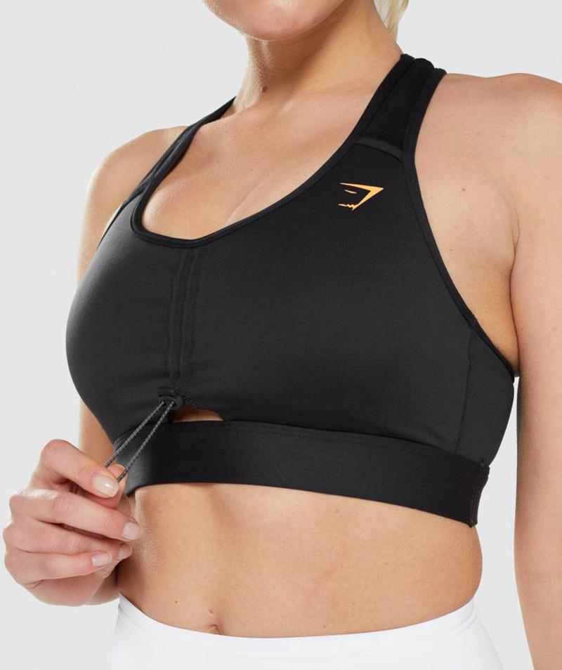 Gymshark Pulse Sportmelltartó Női Fekete Sárgabarack Narancssárga  Hungary |  KIRNM-4823