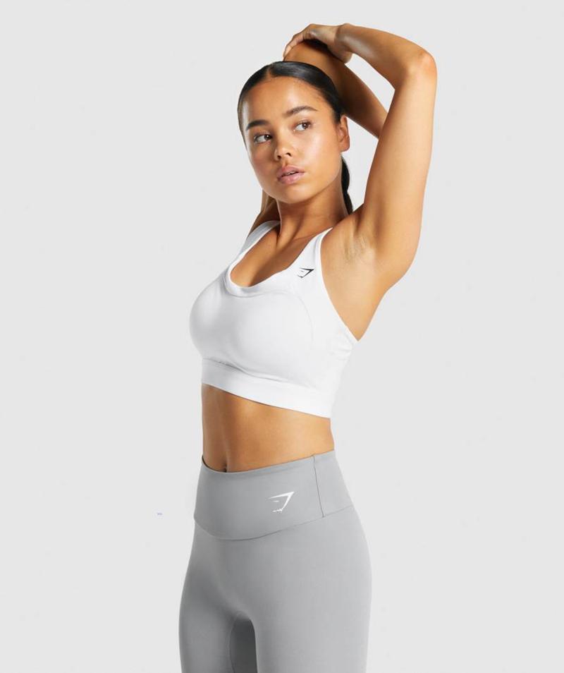 Gymshark Racer Back Sportmelltartó Női Fehér  Hungary |  GCVYT-4981