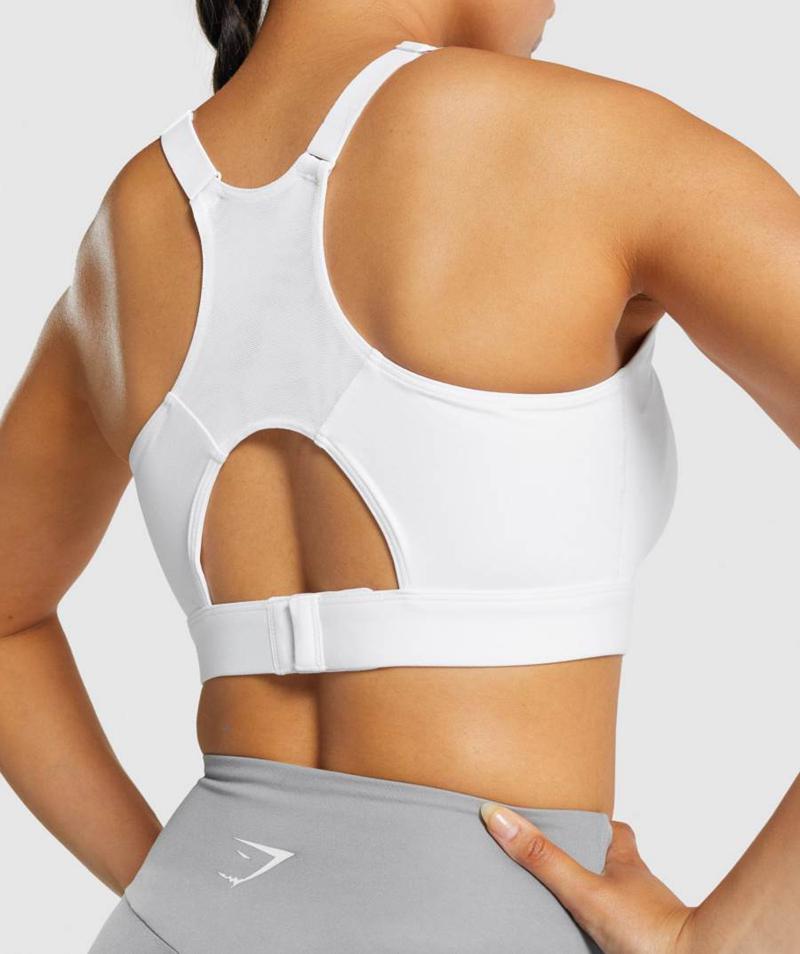 Gymshark Racer Back Sportmelltartó Női Fehér  Hungary |  GCVYT-4981