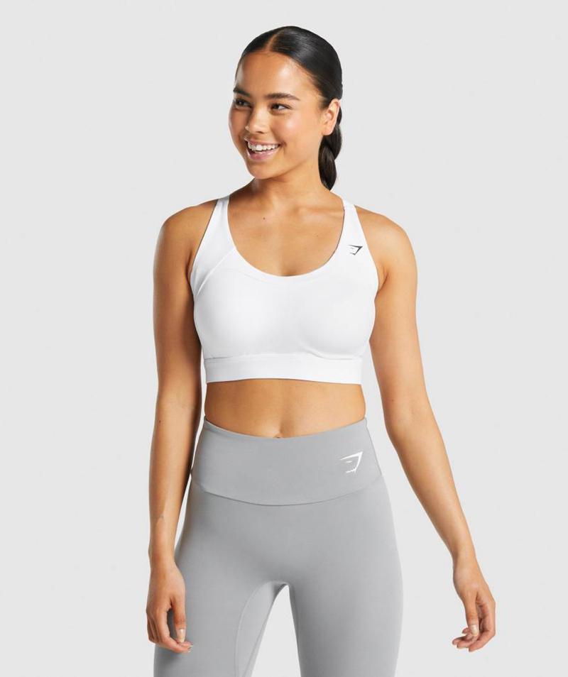 Gymshark Racer Back Sportmelltartó Női Fehér  Hungary |  GCVYT-4981