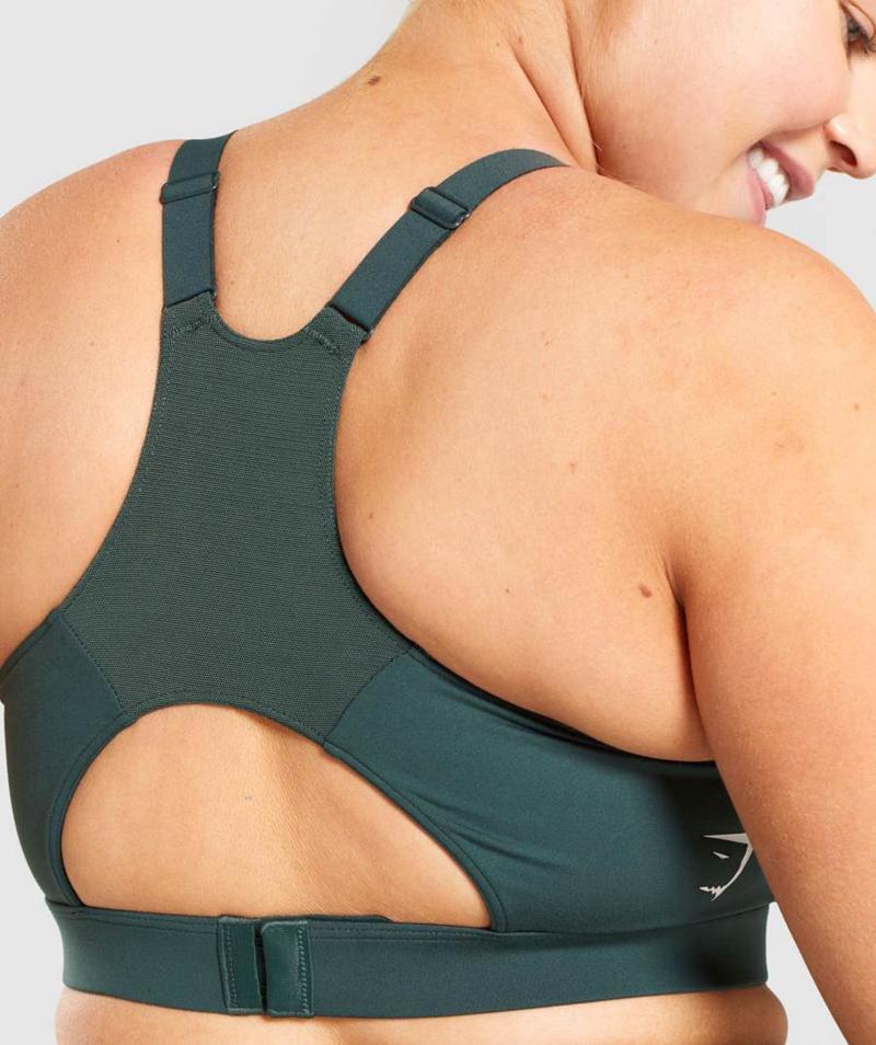 Gymshark Racer Back Sportmelltartó Női Sötétzöld  Hungary |  BVWXU-1946