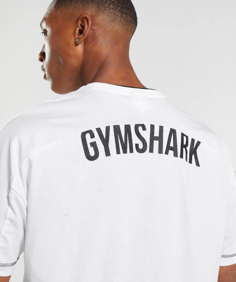 Gymshark Recess T-Shirts Férfi Fekete Fehér  Hungary |  QOYXS-1832