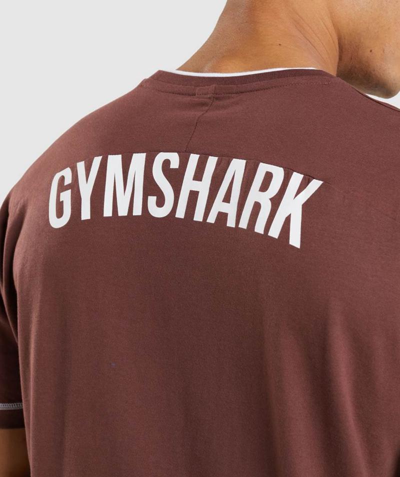 Gymshark Recess T-Shirts Férfi Rózsaszín Fehér Barna  Hungary |  GNPUY-4395