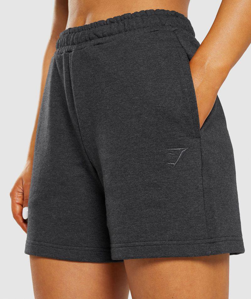 Gymshark Rest Day Sweats Rövidnadrág Női Fekete  Hungary |  NJCDE-6983