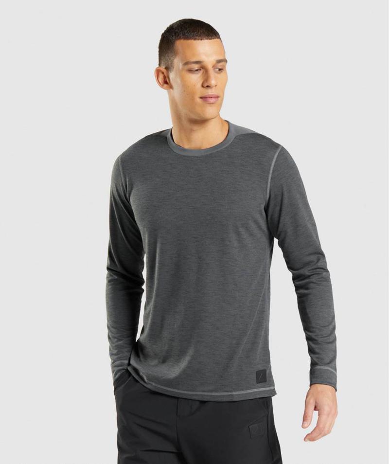 Gymshark Retake Long Sleeve Pulóverek Férfi Szürke  Hungary |  ULVWP-4638