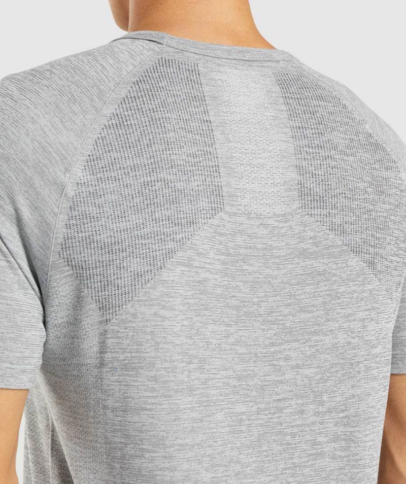 Gymshark Retake Seamless T-Shirts Férfi Világos Fekete Szürke  Hungary |  OSIBF-9643