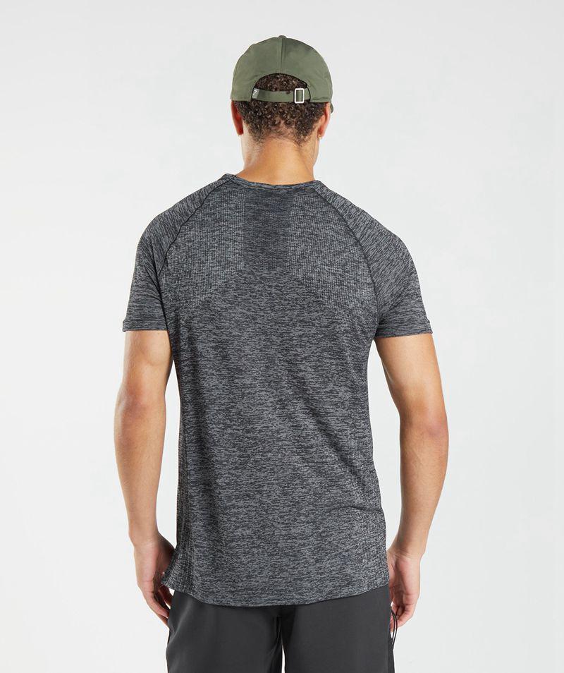 Gymshark Retake Seamless T-Shirts Férfi Fekete  Hungary |  RZTYQ-1693