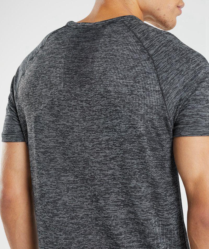 Gymshark Retake Seamless T-Shirts Férfi Fekete  Hungary |  RZTYQ-1693