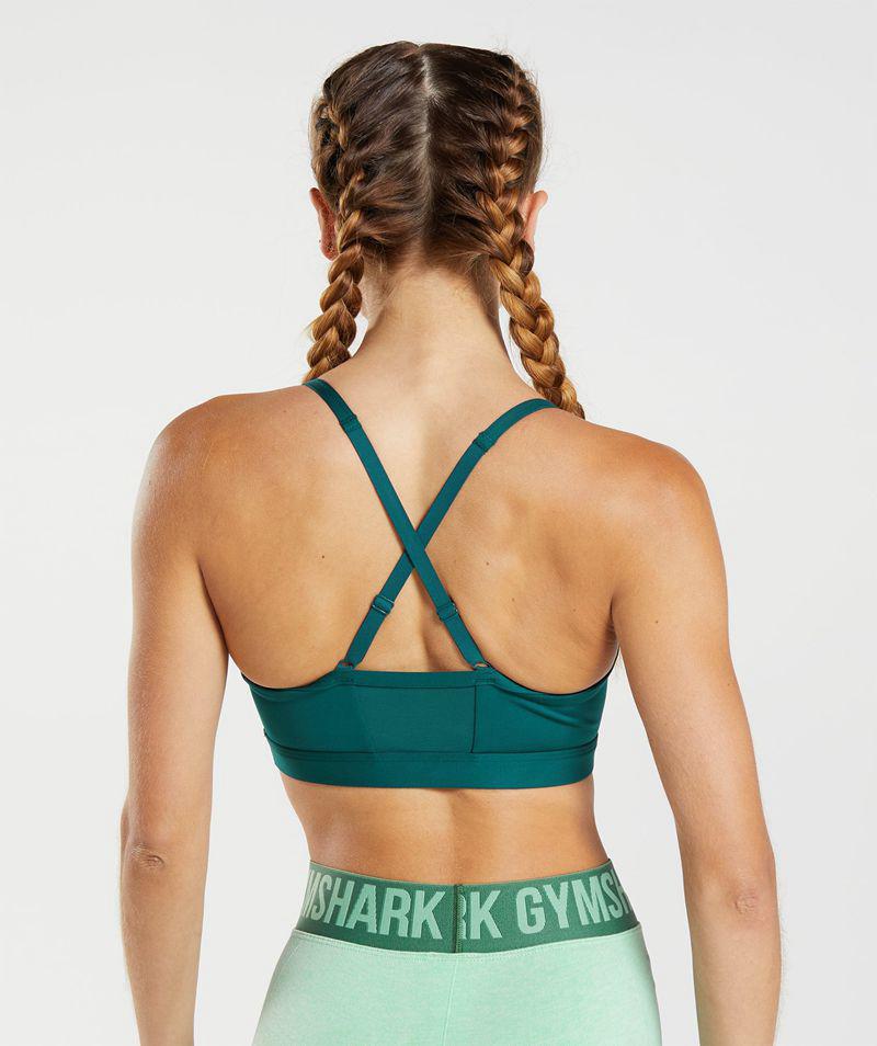 Gymshark Ruched Sportmelltartó Női Türkiz  Hungary |  EDGNV-5068