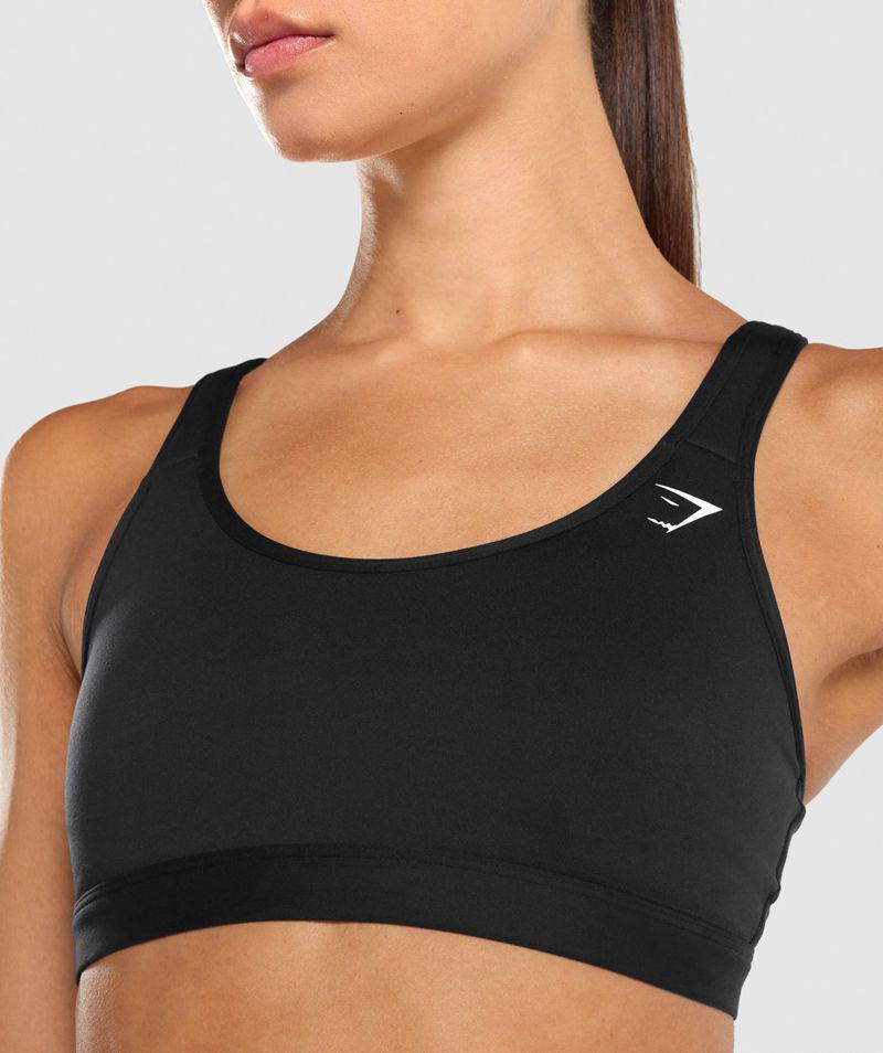 Gymshark Scoop Neck Sportmelltartó Női Fekete  Hungary |  ECFZD-6438