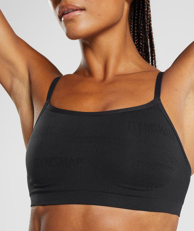 Gymshark Seamless Jacquard Bralette Sportmelltartó Női Fekete  Hungary |  TDNRH-4297