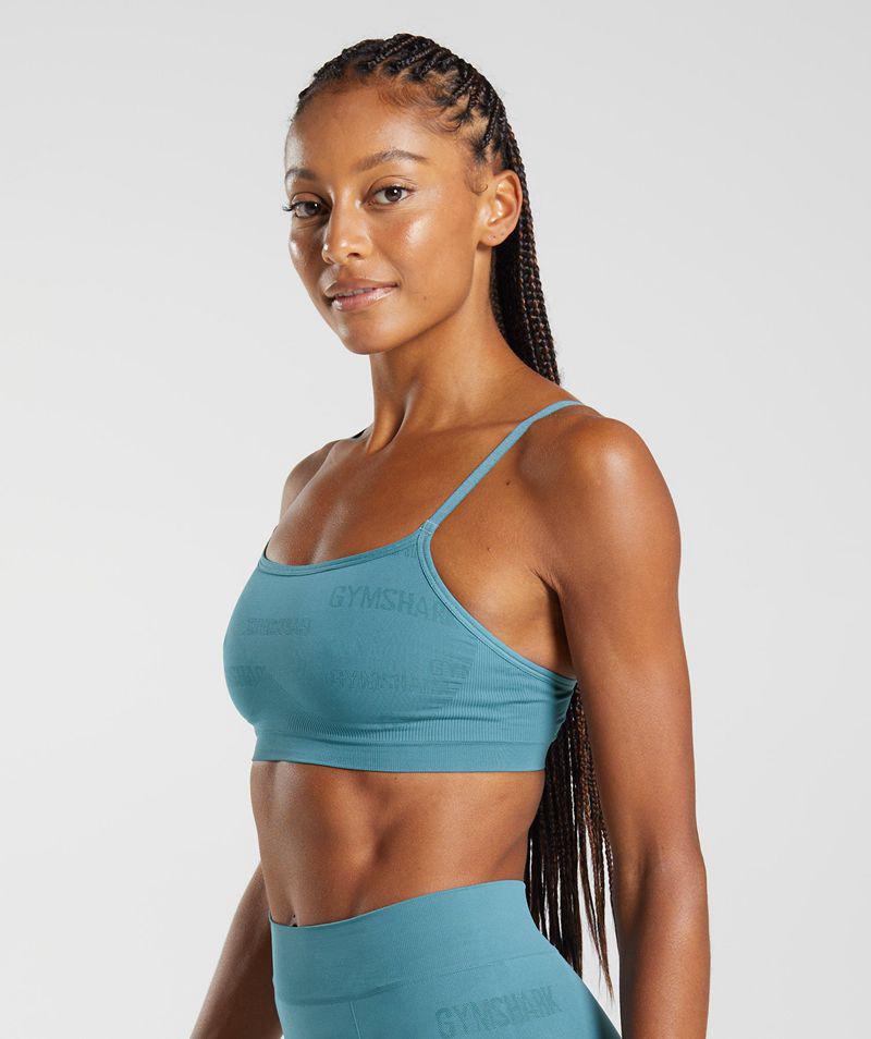 Gymshark Seamless Jacquard Bralette Sportmelltartó Női Kék  Hungary |  ZCUSK-3489