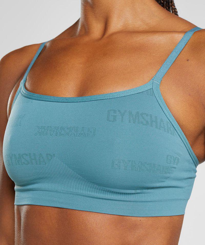 Gymshark Seamless Jacquard Bralette Sportmelltartó Női Kék  Hungary |  ZCUSK-3489