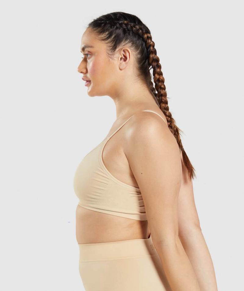 Gymshark Seamless Low Neck Bralette Fehérnemű Női Világos Barna  Hungary |  EMITV-4503