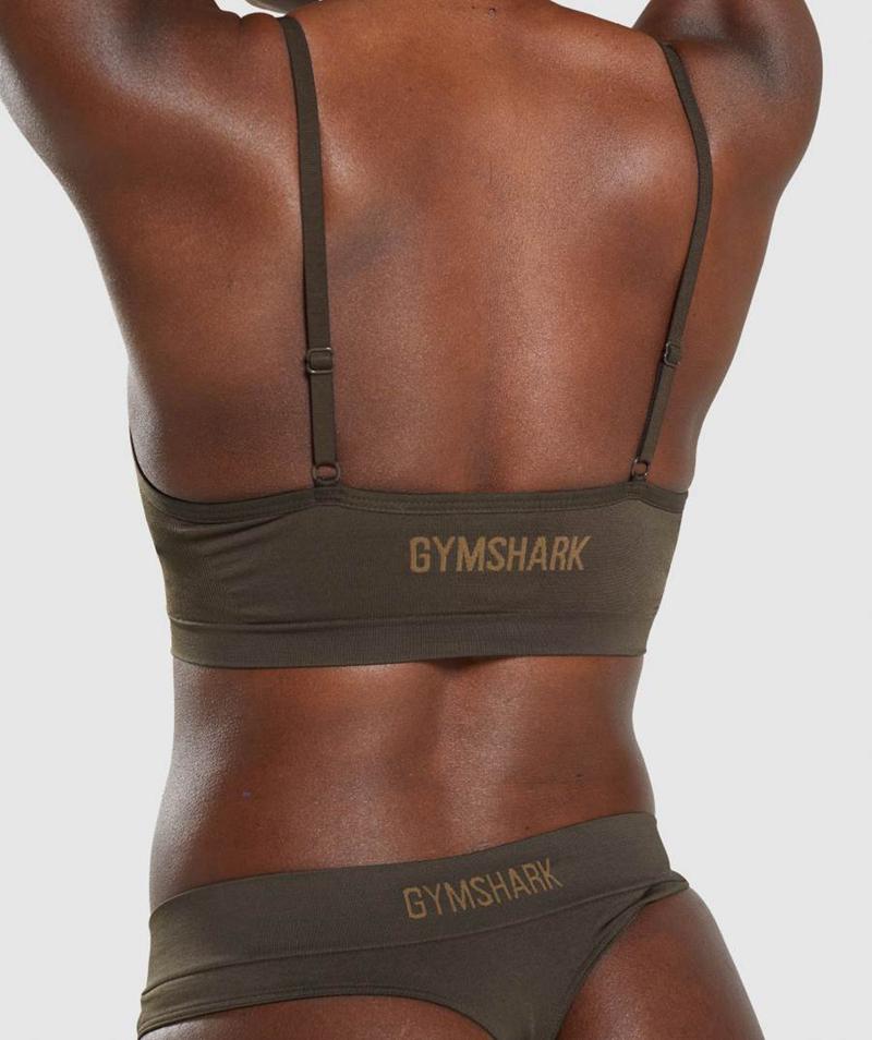 Gymshark Seamless Low Neck Bralette Fehérnemű Női Barna  Hungary |  JITQN-5970