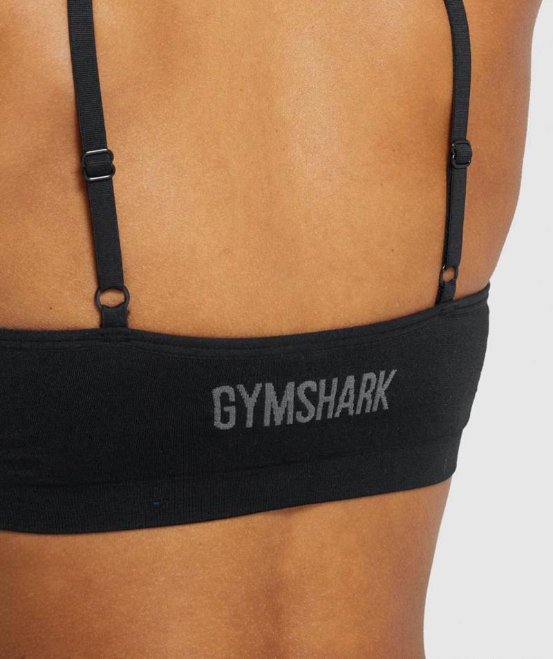 Gymshark Seamless Scoop Neck Bralette Fehérnemű Női Fekete  Hungary |  AEPSN-2849