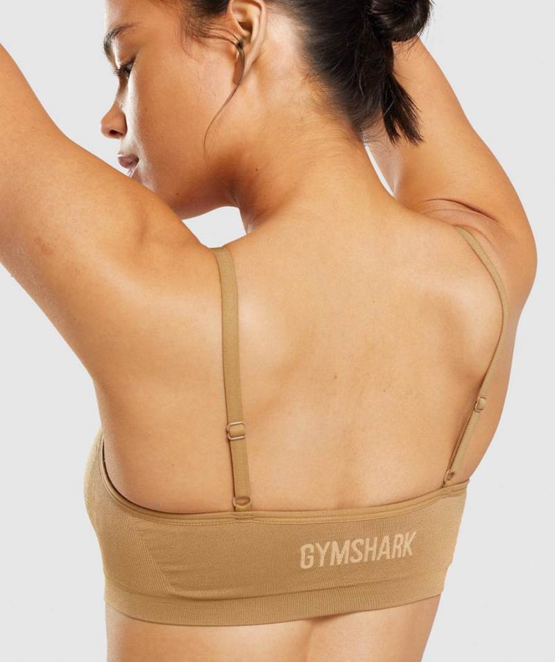 Gymshark Seamless Scoop Neck Bralette Fehérnemű Női Arany Világos Barna  Hungary |  MFREU-6952