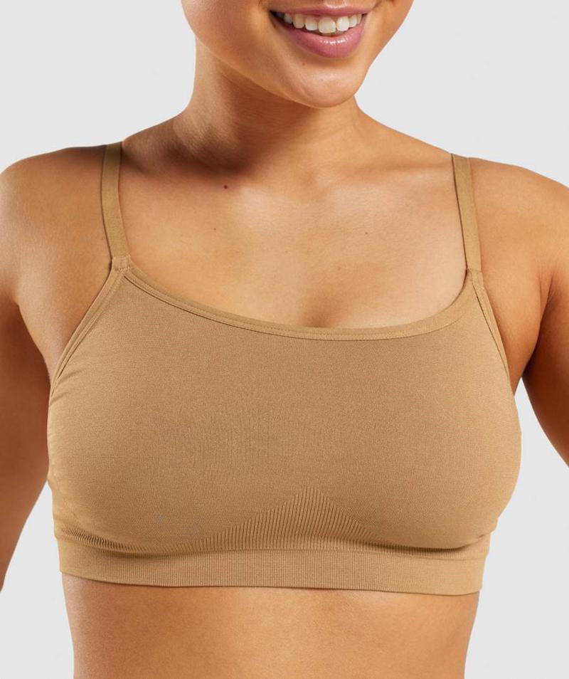 Gymshark Seamless Scoop Neck Bralette Fehérnemű Női Arany Világos Barna  Hungary |  MFREU-6952