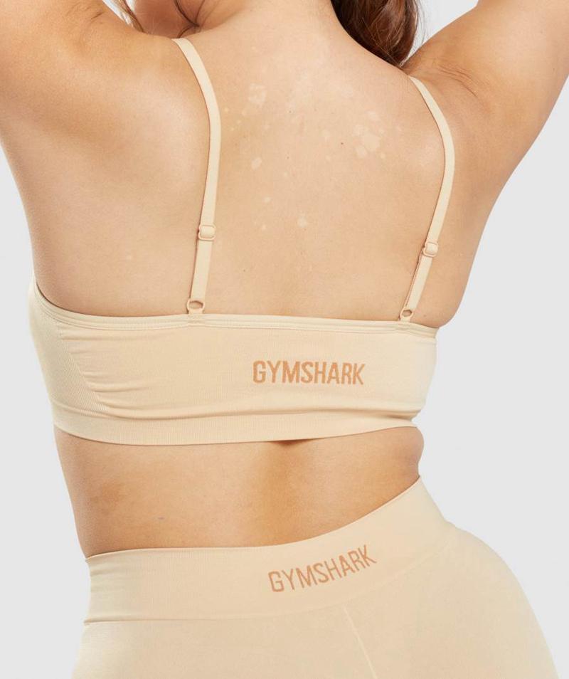 Gymshark Seamless Scoop Neck Bralette Fehérnemű Női Világos Barna  Hungary |  XDHWQ-9562