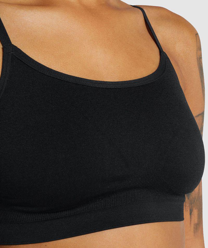 Gymshark Seamless Scoop Neck Bralette Sportmelltartó Női Fekete  Hungary |  FLUJW-0846