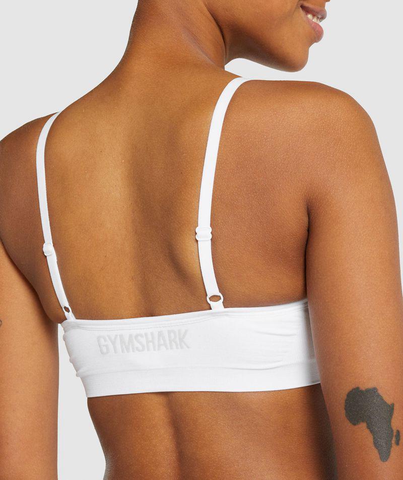 Gymshark Seamless Scoop Neck Bralette Sportmelltartó Női Fehér  Hungary |  MLHAX-6792