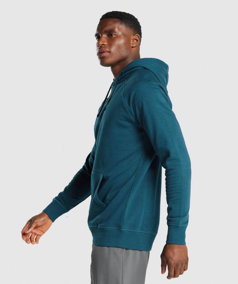 Gymshark Sharkhead Infill Kapucnis Pulóver Férfi Türkiz  Hungary |  AXGNY-2349