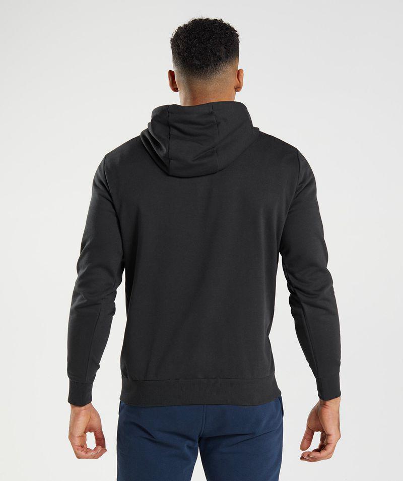 Gymshark Sharkhead Infill Kapucnis Pulóver Férfi Fekete  Hungary |  CELRA-6912